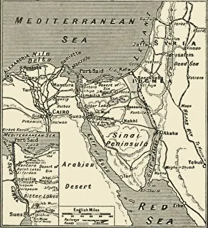 Karte von Ägypten und der Sinai-Halbinsel, 1917. Ersteller: Unbekannt.