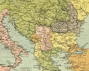 Drucke von Karte zur Verdeutlichung der östlichen Schlachtfelder, 1919 Karte Drucke: Karte zur Verdeutlichung der östlichen Schlachtfeldfronten