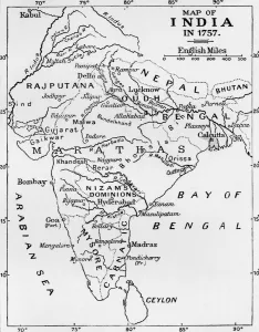 Karte Drucke: Karte Indiens im Jahr 1757, (ca 1912)
