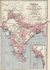 Karte Drucke: Karte Indiens aus dem Jahr 1856 (1906)