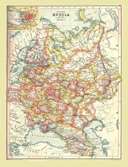 Edinburgh Geographical Institute Maps Drucke: Map of Russia, 1902. Creator: Unknown