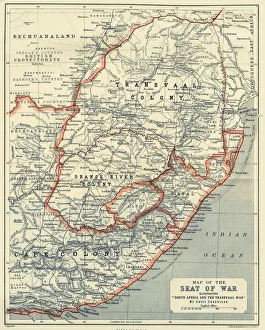 Karte Drucke: Karte des Kriegsschauplatzes, 1900. Ersteller: Unbekannt.