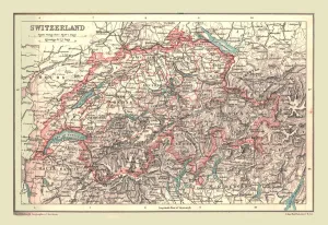 Karte der Schweiz, 1902. Ersteller unbekannt