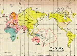 Karte der Welt im Merzur Projektion, 1902