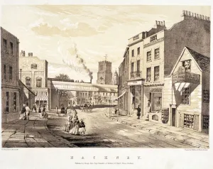 Victorian Era Transportation Drucke: Mare Street, Hackney, London, c1845. Artist: CJ Greenwood