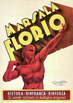 Colour Lithograph Design Drucke: Marsala Florio, 1933. Creator: Codognato, Plinio (1878-1940)