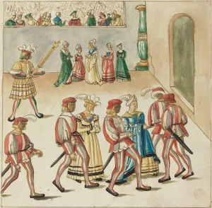 Maskerade, um 1515 von unbekanntem Künstler