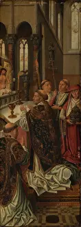 Renaissance Artwork Drucke: The Mass of St Gregory, c1505. Creator: Master of the Morrison Triptych