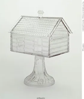 Mittelgroßes Deckglasgefülltes Pudding auf einem Tischbein im logischen Muster, 1875/96