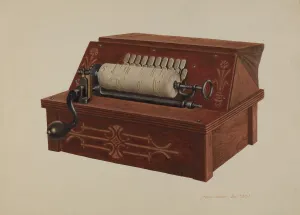 American Musical Heritage Drucke: Melodeon, c. 1939. Creator: Regina Henderer