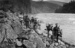 Mitglieder der Expeditions um den Mrasskii-Rapid, 1913. Schöpfer: GI Ivanow