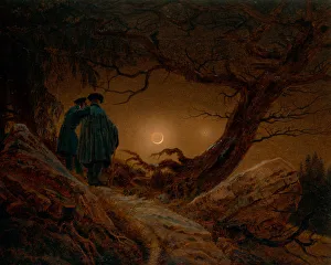 Zwei Männer betrachten die Mondlandschaft um 1820. Künstler: Friedrich, Caspar David