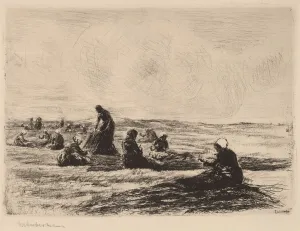 Max Liebermann Artwork Drucke: Mending the Nets, 1894. Creator: Max Liebermann
