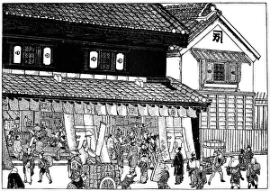 Handelshäuser und Feuerfestes Lagerhaus aus Edoperiode Japans von 1603 bis 1868 (1904)