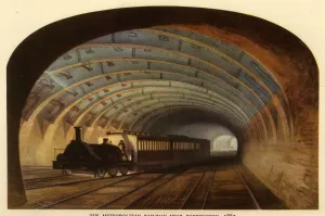 London Underground History Drucke: The Metropolitan Railway near Paddington, 1863, 1945. Creator: Unknown