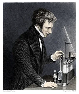 Michael Faraday Drucke: Michael Faraday, British chemist and physicist, c1845. Artist: J Cook