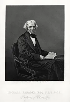Michael Faraday Portrait Drucke: Michael Faraday, British scientist, c1880. Artist: DJ Pound