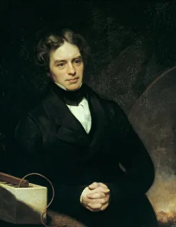 Michael Faraday Biography Drucke: Michael Faraday, English chemist and physicist, 1842. Artist: Thomas Phillips