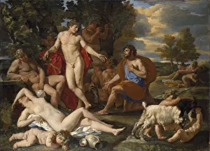 Drucke von Midas und Bacchus um 1624. In der Sammlung von Alten Pinakothek, München Nicolas Poussin Drucke: Midas und Bacchus, um 1624