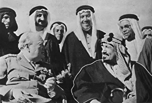 Zu den anderen Mittelostherrscher gehörte der König Ibn Saud von Saudi-Arabien im Jahr 1945
