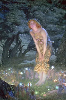 Botanisch Drucke: Mittsommerabend 1871 - 1914.Künstler: Edward Robert Hughes