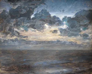 Danish Coastal Scenery Drucke: Midsummer Night at Tisvilde Beach, 1886. Creator: Julius Paulsen