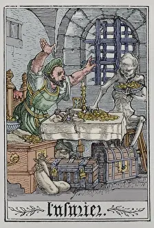 Hans Holbein The Younger Drucke: The Miser, 1538, (1877). Creator: Unknown