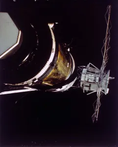 Fehlende Solenarray auf Skylab 2, 1973. Ersteller: NASA