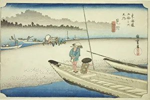 Japanese Landscape Prints Drucke: Mitsuke: View of the Tenryu River (Mitsuke)
