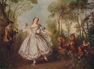 Oil On Canvas Portraits Drucke: Mlle. Camargo Dancing, 1730, (c1915). Artist: Nicolas Lancret