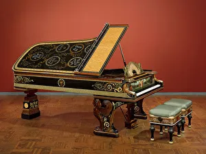 Modell D Klavierpiano und Sitzstühle, 1884-87. Schöpferin/Ersteller: Sir Lawrence Alma-Tadema