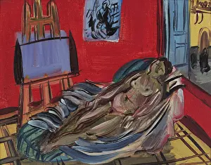 Nudity In Fine Art Photography Drucke: Model in the studio, 1942. Creator: Dufy, Raoul (1877-1953)