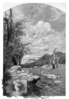 Nineteenth Century Landscape Art Drucke: The Months: March, 1880. Creator: Unknown