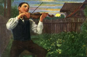 Vintage Stringed Instrument Drucke: The Moonlight Violinist, c1928. Creator: Unknown