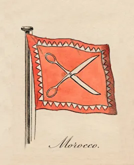 Moroccan Flag Drucke: Morocco, 1838
