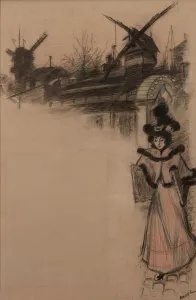 Rotationsmühle der Gauletten (Studium), 1896. Schöpferin: Roedel, Auguste (1859-1900)