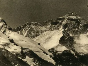Mount Everest Base Camp Drucke: Mount Everest from the Base Camp, c1918-c1939. Creator: Unknown