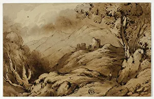 Bergiges Landschaft mit Ruinen, um 1800 Künstler: James Robertson