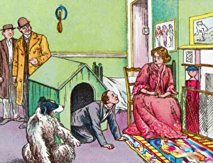 Coloured Lantern Slides Drucke: Mr Darling in the kennel, c1905