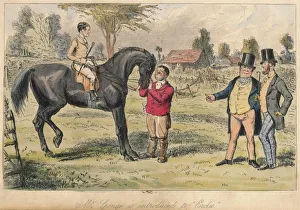 Robert Smith Surtees Literature Drucke: Mr. Sponge is introduced to Ercles, 1865. Artists: John Leech, Hablot Knight Browne