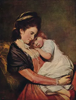 Drucke von Frau Johanne und ihr Sohn (?) 1775 - 1780 , um 1915 . Das Gemälde befindet sich im Tate Gallery in London. Aus dem Buch International Art: Past and Present von Alfred Yockney Verwandte Bilder Drucke: Frau Johnstone und ihr Sohn (?) 1775 - 1780, um ca. 1915. Künstler: George Romney