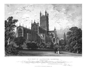 Gloucester Cathedral Drucke: N. E. View of Gloucester Cathedral, c1843. Creator: WL Walton