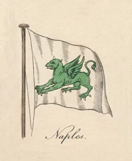 Italian Flag Drucke: Naples, 1838