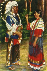 Cigarette Card Album Images Drucke: Native American couple, c1928. Creator: Unknown