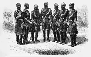 Eigene Offiziere der Bengalischen Irregulären Kavallerie, um 1891. Ersteller: James Grant
