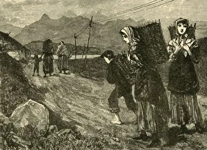 Einheimische gehen nach Torf, 1898. Künstler: Unbekannt.