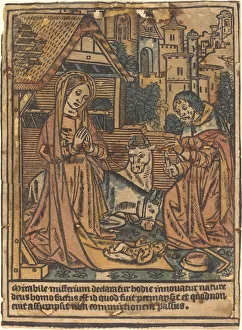 Medieval Nativity Scene Drucke: The Nativity, 1490 / 1500. Creator: Unknown