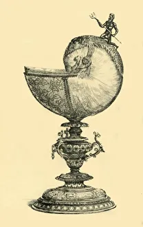 Victoria And Albert Museum Art Drucke: Nautilus shell mounted in silver gilt, 1613, (1881). Creator: J P Fraser
