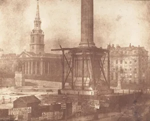 Die Nelson-Säule im Bau, Trafalgar-Platz, erste Woche April 1844