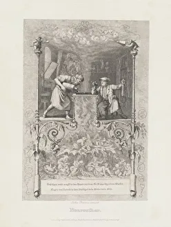 Heritage Art In Germany Drucke: Neureuther (Self-Portrait in the Etching Studio), 1839. Creator: Eugen Napoleon Neureuther